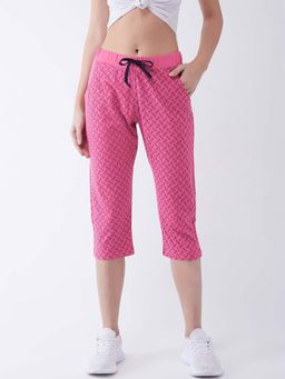 Femea - Pink Printed Slim Fit Capri