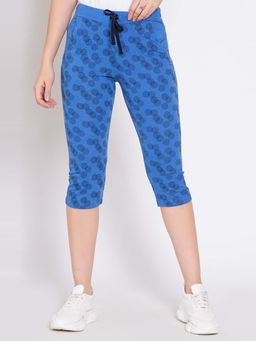 Femea - Blue Printed Slim Fit Capri