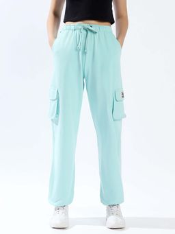 High Star - Blue Solid Loose Fit Joggers