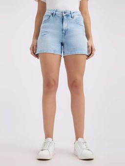 Pepe Jeans - Blue Solid Regular Fit Shorts