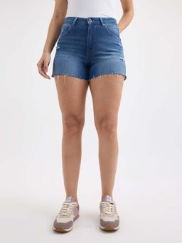 Pepe Jeans - Blue Solid Relaxed Fit Shorts