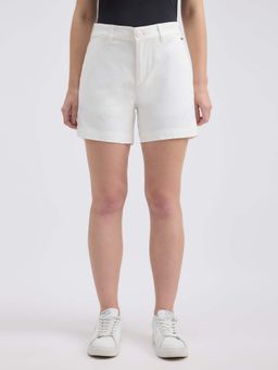 Pepe Jeans - White Solid Regular Fit Shorts