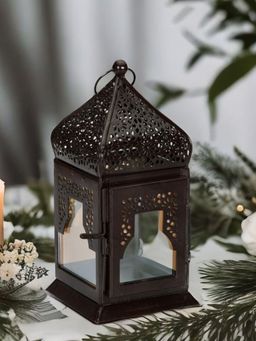 At Home by Nilkamal - Shrine Lantern Candle Stand (Dark Brown)