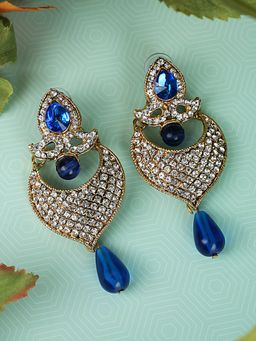 Anika's Creations - Anika's Creation Elegant Designer Stone Studded Chandbali Earrings