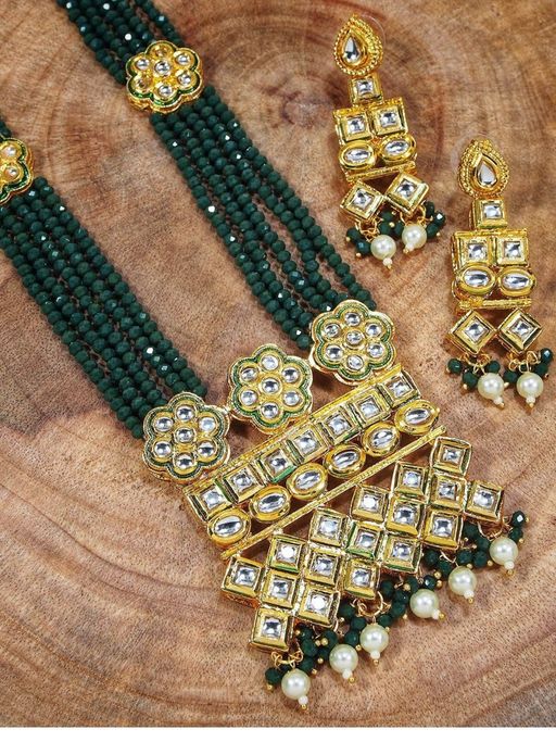 Buy I Jewels Gold Plated Intricately Uncut Polki Kundan Brass
