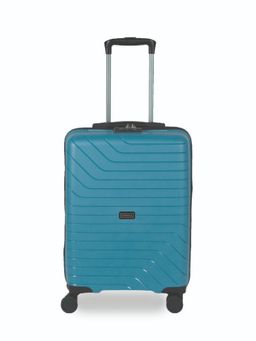 CARRIALL - Groove Polypropylene (55 Cm) Blue Cabin Trolley Bag with 8 Wheels and Tsa Lock