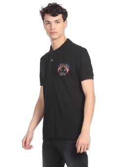 U.S. POLO ASSN. - Men Black Short Sleeve Solid Polo T-shirt
