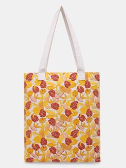 VERO MODA - Women Printed Yellow Tote Bag