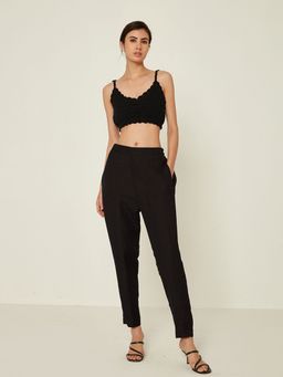 Ancestry - Crochet Black Crop Top