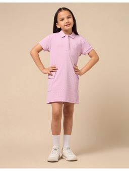 U.S. POLO ASSN. - Girls Textured Lavender T-Shirt Dress