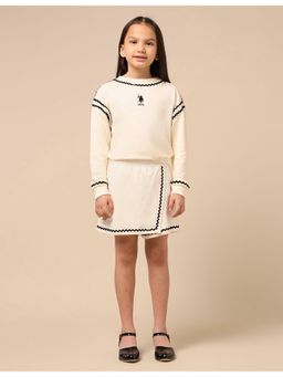 U.S. POLO ASSN. - Girls White Solid Straight Skorts