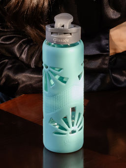 Glasafe - Borosilicate Glass Bottle with Protective Silicone Sleeve (Green) 750ml