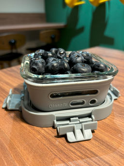 Glasafe - Borosilicate Glass Tiffin with Protective Silicone Sleeve (Grey) 320 ml