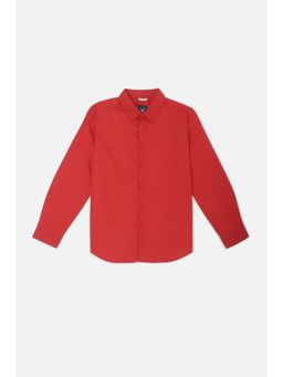 Allen Solly - Boys Red Solid Casual Shirt