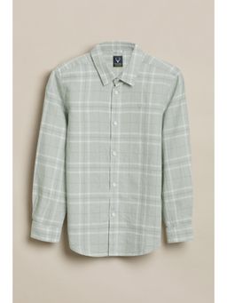 Allen Solly - Boys Light Green Checks Casual Shirt