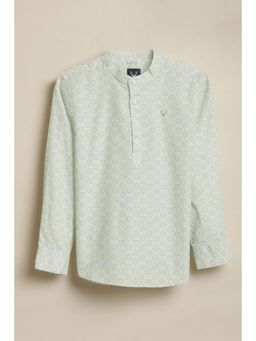 Allen Solly - Boys Green Printed Casual Shirt
