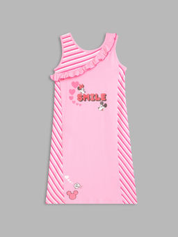 Blue Giraffe - Girls Pink Printed Dress