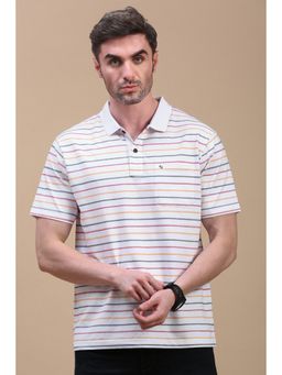 Classic Polo - Men White Stripes Polo T-Shirt