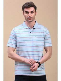 Classic Polo - Men Blue Stripes Polo T-Shirt