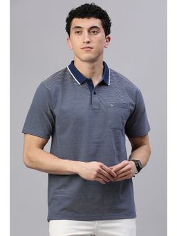 Classic Polo - Men Blue Stripes Polo T-Shirt