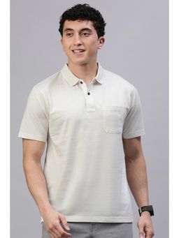 Classic Polo - Men Off White Solid Polo T-Shirt