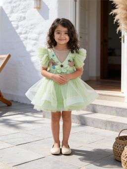 Fayon Kids - Green Butterfly Bloom Party Dress