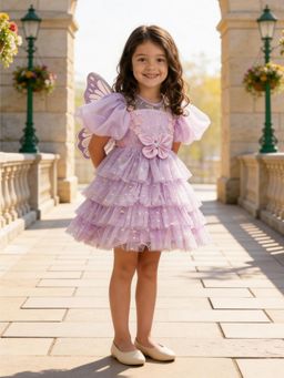Fayon Kids - Lilac Butterfly Dress for Girls