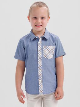 Kate & Oscar - Boys Short Sleeve Shirt with Contrast Placket