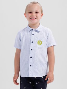 Kate & Oscar - Boys Short Sleeve Shirt with Pocket Embroidery