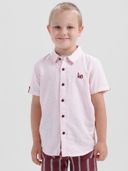 Kate & Oscar - Boys Short Sleeve Shirt with Chest Embroidery