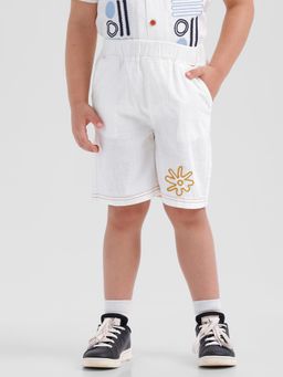 Kate & Oscar - Boys Shorts with Embroidery and Contrast Hem Stitch