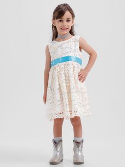 Kate & Oscar - Girls Dress with Contrast Satin Tape