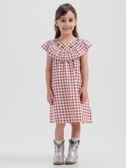 Kate & Oscar - Girls gingham ruffle dress