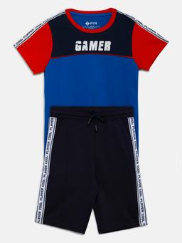 3PIN - Boys Multi-Color Colorblock T-Shirt with Shorts