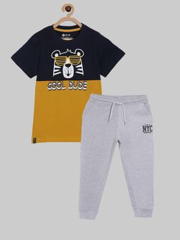 3PIN - Boys Yellow Colorblock T-Shirt with Joggers