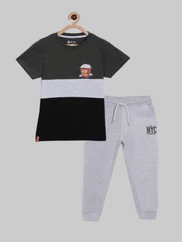 3PIN - Boys Multi-Color Colorblock T-Shirt with Joggers