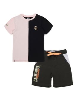 3PIN - Boys Multi-Color Colorblock T-Shirt with Shorts