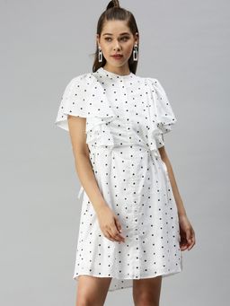 SHOWOFF - Women Polka Dots White Shirt Dress