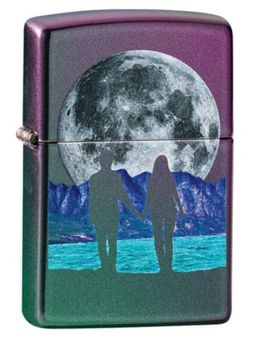 Zippo - Moon Couple Design Windproof Pocket Lighter