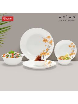 At Home by Nilkamal - Arias Fluted Blossom Ride Dinner Set - 33 Pieces