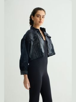 Chapter 2 - Acid Wash Black Cropped Jacket