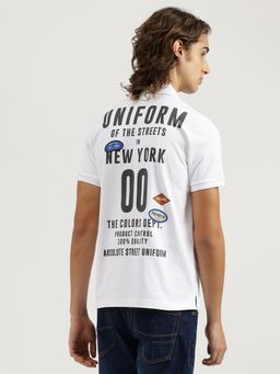 United Colors of Benetton - Men White Pure Cotton Polo T-Shirt