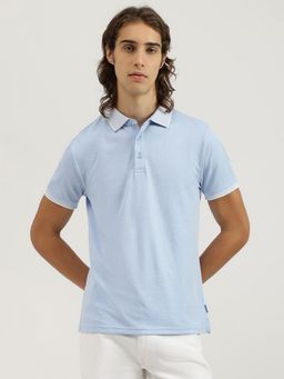 United Colors of Benetton - Men Blue Polycotton Polo T-Shirt