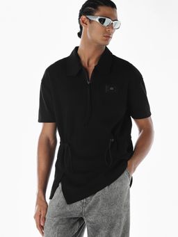Jack & Jones - Men Black Cotton Polo T-Shirt
