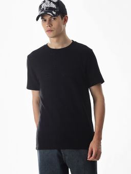 Jack & Jones - Men Black Cotton Blend T-Shirt