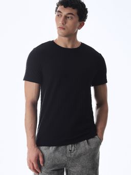 Jack & Jones - Men Black Polyester Blend T-Shirt