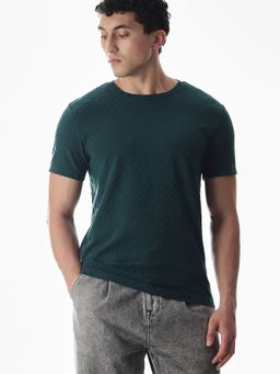 Jack & Jones - Men Green Cotton T-Shirt