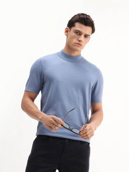 Rare Rabbit - Men Blue Viscose T-Shirt