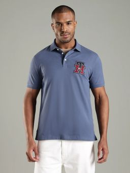 Tommy Hilfiger - Men Blue Cotton Polo T-Shirt