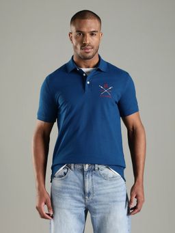 Tommy Hilfiger - Men Blue Cotton Polo T-Shirt